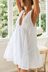 Embrace The Love Babydoll-Minikleid mit V-Ausschnitt und A-Linie – 3 Farben